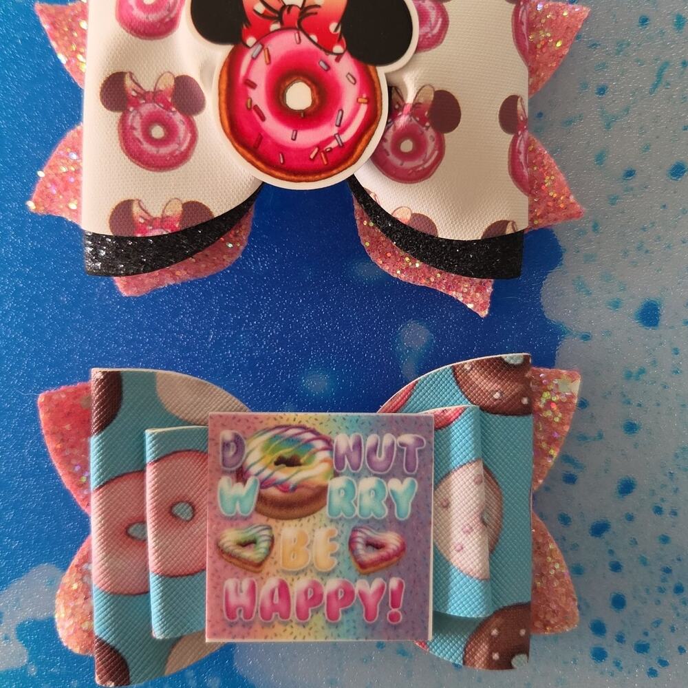 Custom donut hair bow lot